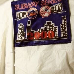 MLB 2000 SUBWAY SERIES NY Mets and NY Yankees Window Car Flag